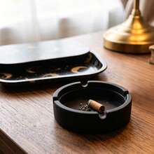 Magnetic Lid Rolling Tray Set. Portable Smoking Accessories Starter Kit. Comes With 18*14cm Metal Tray And Magnetic Lid, 4-Layer Metal Grinder And Ashtray, Beautiful Pattern Matching, 3 Combinations Available. Perfect Starter Gift For Smokers. Perfect Gift For Hand-Rolled Cigarettes. - Multicolor - View 6