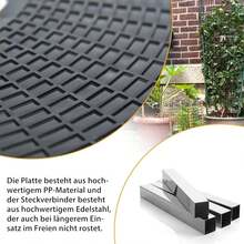 Verstellbarer Pflanzenroller für Innen- und Außenbereich, 39-52cm Blumen- und Pflanzenständer mit 360° drehbaren Rollen, stabile Tragkraft bis 300kg, Schwarz - Schwarz - Übersicht 5