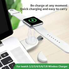 1 buah Charger Jam Tangan Nirkabel Magnetik Mini USB, Adaptor Pengisian Cepat Portabel Plug and Play, Kompatibel dengan Apple Watch Ultra Series 9/8/7/6/SE/SE2/5/4/3/2/1 Semua Model - Putih - View 5