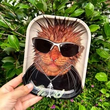 Cabin puff 1pc Cat Pattern Rolling Tray, Excellent Rolling Tool, Ideal Holiday Gift - One Size Fits All - View 11