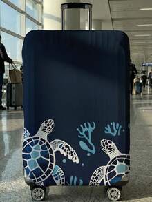 Fresh Ocean Element Sea Turtle Print Luggage Protective Cover, Suitable For 18-32 Inch Suitcases, With Strong Elasticity To Protect Luggage (Anti-Scratch, Anti-Dust) And Decorate Luggage (Turn Regular Suitcase Into Personalized One), Luggage Cover, Travel Accessory. - Multicolor - View 34