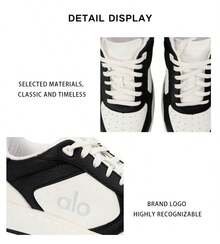 Alo Yoga Unisex Couple Sneakers A0685U - Black and White Color Block A0685U-bLACK/WHITE - View 9