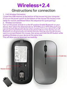 Upgrade Your Computer Experience With A Rechargeable Wireless Mouse - 2.4GHz Silent Optical Mouse, Suitable For Laptops - Dark Grey - View 5