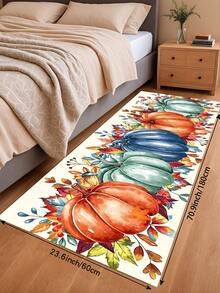 1/2pcs Thanksgiving Multi-Color Pumpkin Pattern Kitchen Decor Rug, Autumn Kitchen Carpet And Mat, Non-Slip Washable Absorbent Kitchen Accessories Decorative Mat, Thanksgiving Holiday Gift! - Multicolor - View 16