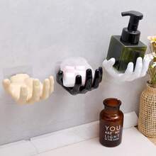 1pc Hand-Shaped Wall-Mounted Storage Rack, Hand-Shaped Jewelry Tray Soap Dish, Bathroom Bedroom Vanity Decor Storage Rack - Multiple Styles - View 4