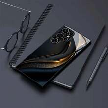 [24h Shipping From DE/FR/ES]Apple 11-17Phone Case - Black Aerodynamic Case With Golden Wave Pattern, Compatible With  Galaxy S9+/S10/S20+/S20 Ultra/S21 5G/S21+/S22/S23 PLUS/S24 Plus/S25/S25 Edge/Note 9/Note 10/Note 10+/Note 20/Note 20 Ultra. Features Elegant Tempered Glass  21-26 - 1 Piece Of Picture Color - View 5