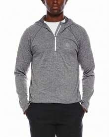 Ben Sherman Seamless Knit 1/4 Zip Hoodie - Gray - View 4