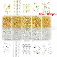 10-Compartment DIY Jewelry Accessories Basic Material Box, Includes Open Jump Rings, Lobster Clasps, Bag Clasps, Spacer Beads, And Other DIY Beading Kit, Suitable For Making Bracelets, Necklaces, Earrings, Bag Charms, Car Charms, Etc., Applicable For Beading, Jewelry Wire And Jewelry Repair And Beading Wire Tool Set - Multicolor - View 1