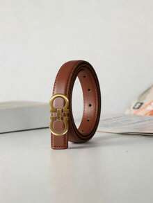 Women's 8-Shaped Buckle Denim Jeans Casual Pants Decorative Belt Versatile Women's Waist Belt - Multicolor - View 3