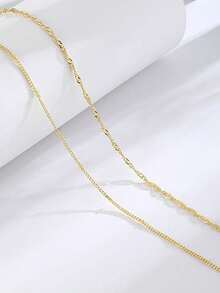 Cinturón de cadena de cintura de doble capa de oro para mujeres, cadena de Body de vientre ajustable de hueso de serpiente & cuentas, decoración de bikini de playa de verano, joyería de cintura - Oro amarillo 6 - Ver 3