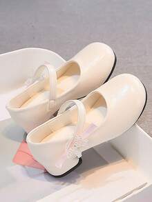 Girls' High Heel Pumps Princess Shoes Spring/Autumn 2026 New Style PU Leather Bowknot Shoes - Beige - View 7