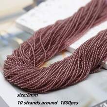 10串約1800顆粉色黃色綠色2mm小種子珠，適用於珠寶腰鍊製作DIY配件 - 2mm 純色小珠子 - 查看 22