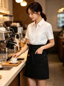 1PC Solid-Colored Cross-Fronted Sleeveless Apron, A Simple And Stylish New Design For Home Kitchens. Waterproof And Oil-Resistant, Perfect For Cooking And Dining Purposes. - Multicolor - View 5
