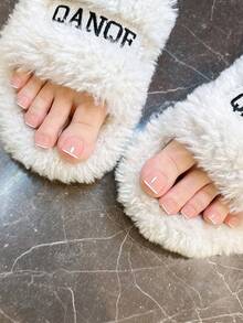 Nude Square Press-On Nails, Solid Color Natural Style Fake Nails, Short Reusable Artificial Nails, Minimalist Daily Nail Stickers, Suitable For Home DIY Nail Decoration - Multicolor - View 3