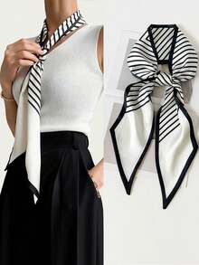 Women Collar & Accessories Set - Black and White - View 1