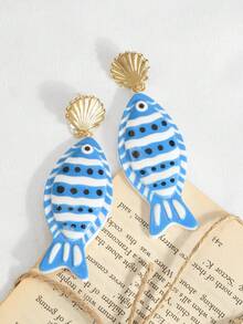 1 Pair Minimalist Fun Design Animal Plastic Beach Vacation Casual Personalized Taiyaki Earrings - Multicolor - View 6
