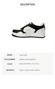 Alo Yoga Unisex Couple Sneakers A0685U - Black and White Color Block A0685U-bLACK/WHITE - View 8