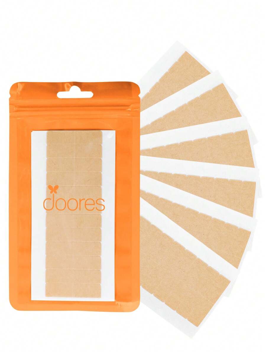 DOORES 接髮膠帶 72 片裝 雙面黏貼替換膠帶,隱形無殘膠透明膠帶,72 片接髮膠片(4 x 0.8 cm / 1.57 x 0.31 inch) - 72件 - 查看 1