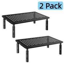 Height Adjustable Ergonomic Monitor Stand Riser, 2-Pack Desktop Computer Support For Office Working - View 1