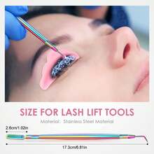 Eyelash Perming Tool Set, Includes 10pcs Reusable Silicone Pads + 1 Stainless Steel Comb Eyelash Separator, Suitable For Eyelash Perming And Eyelash Extensions - Multicolor - View 3