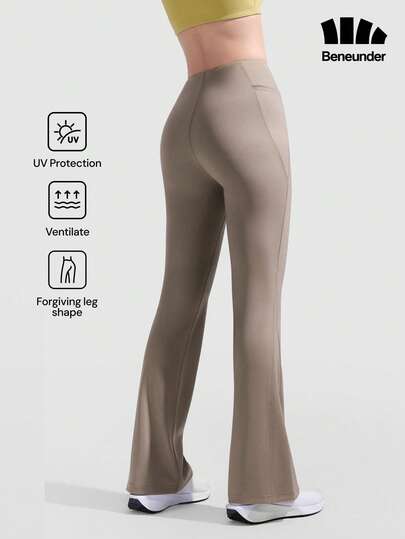 Pantalones acampanados de alta elasticidad y efecto moldeador ligero para mujer Beneunder HE008
