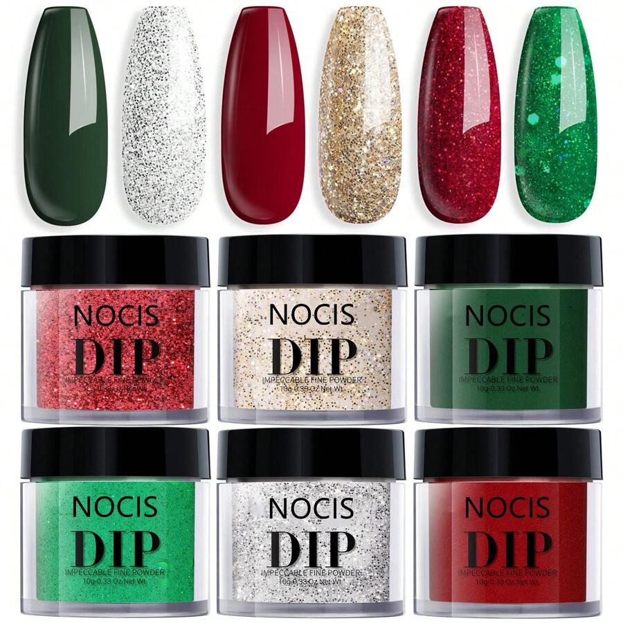 Set Kuteks Pewarna Kuku 6 Warna NOCIS Terdiri Dari 6 Item - Bubuk Pewarna Akrilik, Cocok Untuk Manikur DIY. Menampilkan Nuansa Elegan Musim Semi dan Musim Panas, Formula Tahan Lama, dan Tidak Membutuhkan Sinar UV. - MultiWarna - View 1