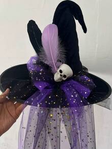 1PC Tassel Halloween Hat, Witch Hat, Witch Hat Decorations, Prom, Costume, Photo Shoot, Dress-Up - View 4