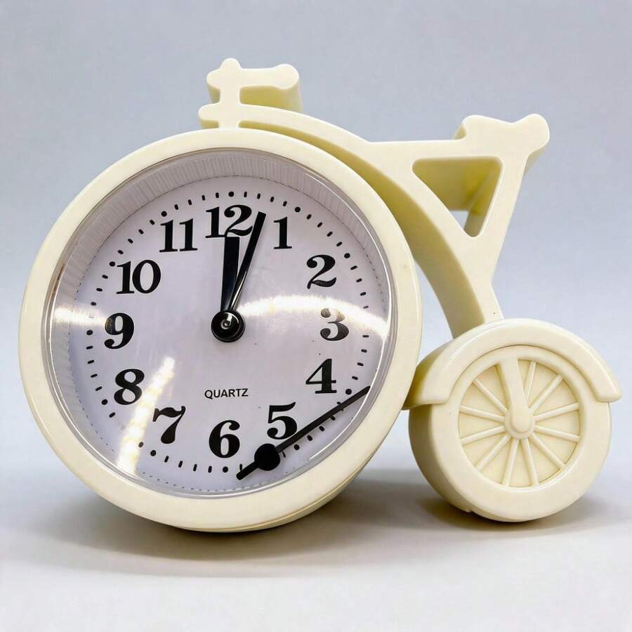 Unisex Practical Style For Bedroom And Office Desk Clock - White - View 1