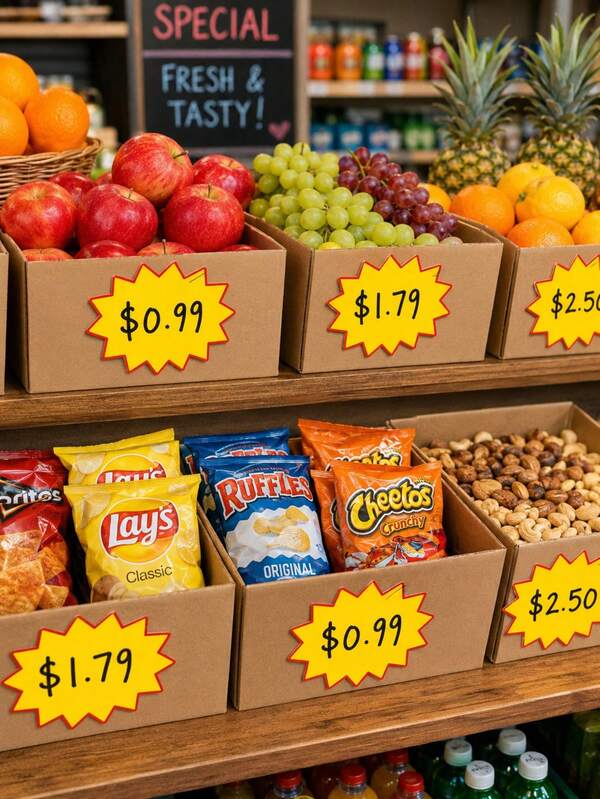 6.99 X 5.0cm Blank Star Shape Labels - 50pcs Hot-Selling Price Tags, Suitable For Retail, Grocery Stores And Supermarkets