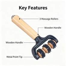 Wooden Roller Massager Manual Massage Legs Arms Back Body Massage Handheld Roller Massage Stick - Multicolor - View 8