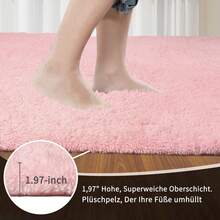 EDIMENS Matta vardagsrum 200x300, tvättbar matta beige, halkfri extra stor matta 160x230, fluffig modern vardagsrumsmatta, matta barnrum, grå mattor sovrum - Rosa - Visa 3