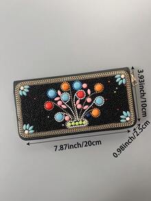 Best-Selling Bohemian Style Card Holder With Money Tree, Eye, Peacock, Leaf Patterns, Large Capacity Multi-Function Card Storage Bag, Creative Gift Choice For Best Friends And Yourself - Multicolor - View 8