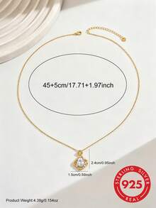 S925 Sterling Silver Four-Leaf Clover Pendant Necklace, Versatile Jewelry For Women, Gift For Girlfriend, Wife, Mother On Birthday, Anniversary - Multicolor - View 5