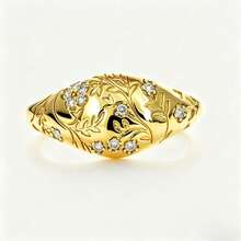 Elegant French Country Style Ring, 18K Gold Plated Zirconia Flower Design, Exquisite Fashion Ring For Women - Gold - View 5