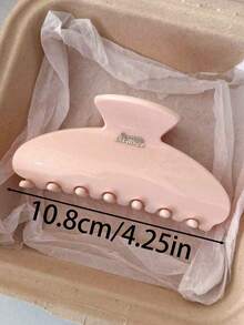 4件/1件 女款 10.8cm/4.25in 元寶造型 白色 粉色 玳瑁色 巧克力色 輕量塑料髮夾 時尚百搭 高端優雅 極簡風 純色髮爪 浴室髮飾 適合日常穿著 休閒派對 通勤 海灘度假 髮型造型 馬尾 髮髻 洗臉 洗澡 化妝 穿搭配飾 髮夾（字母標籤為單面） - 彩色 - 查看 2