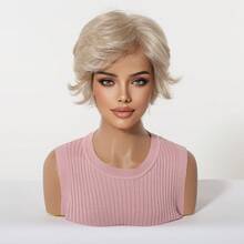 8in Brown Mixed Color Short Shag Bob Wigs European Style For Women For Women's Daily Wear Also Suitable For Parties, Music Festivals, It's The Perfect Gift For Halloween And Christmas. Perfectly Showcases Party Fashion - Multicolor - View 4