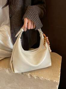 Hollow Floral Woven Bohemian Beach Bag, Vacation Casual Bag (Random Color) - Beige - View 6