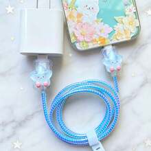 Protectores de cable para cargador de , protector de cargador con patrón adorable, salvador de cable de teléfono y sujetador USB compatible con iPhone 16 15 14/13/12/11 Pro Max - Multicolor - Ver 2