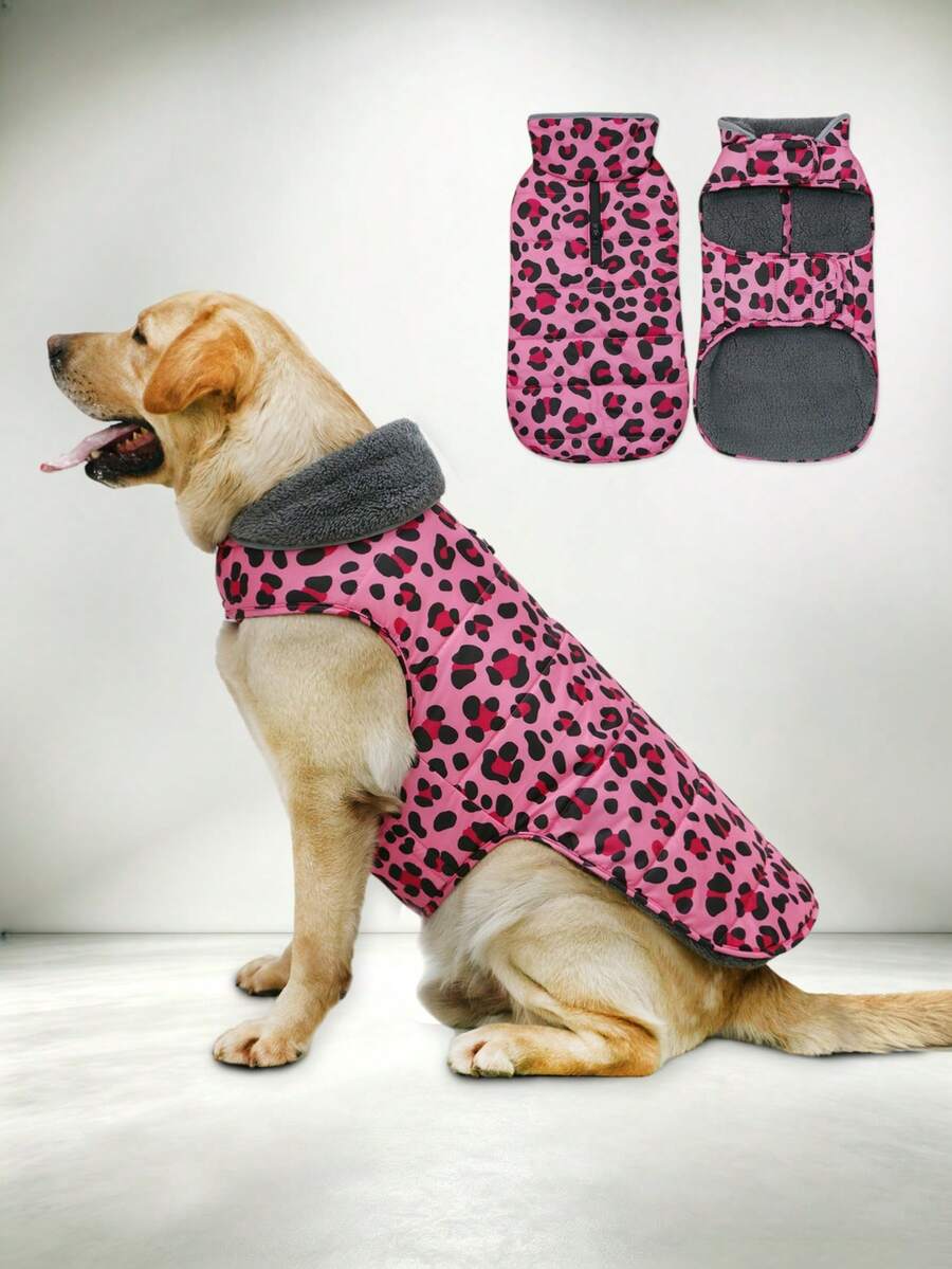 Metglad 中大型犬冬季外套，带羊毛衬里的保暖背心 - 宠物服装，寒冷天气狗狗雪地夹克，防风冬季大衣