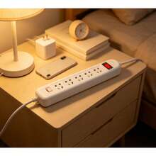 Power Strip Extension Cord, Multi-Outlet Surge Protector For Home And Office - White - View 6
