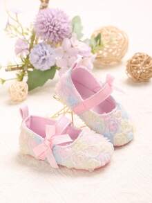 Infant Learning To Walk Shoes, Chiffon Rose Decor Infant Dress Shoes, Skin-Friendly Casual Shoes For 0-1 Year Old Girls - Multicolor - View 6