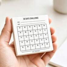 1/4pcs Minimalist 30-Day Challenge Habit Tracker Sticky Notes,Suitable For Square Adhesive Note Sheets For Office School Planner Journal, Simulation Exercise Book Design Notepads, Office Stationery Supplies, Student Daily To Do List Note Paper - one-size - View 4