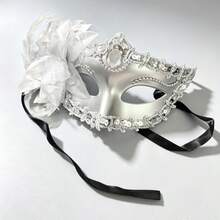 1pc Halloween Half Face Mask, Venetian Princess Masquerade Mask, Party Performance Lace Mask, Club Bachelor Party Costume Mask - Flower Mask - View 5