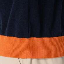 Timberland Atasan Pullover Lengan Panjang Kasual Olahraga Pria Model Baru, Longgar, Bernapas - Biru Tua/Oranye - View 7