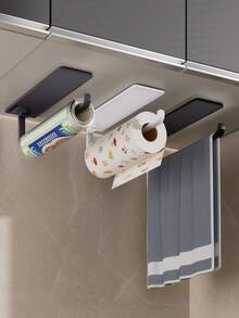1pc Self-Adhesive Towel Rack, No Drilling Required, Single Bar Design, Suitable For Bathroom And Kitchen - Space-Saving Wall-Mounted Towel Rack - Multicolor - View 9
