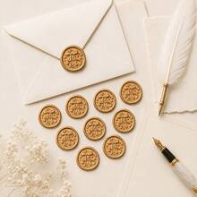 20 PCS/PACK 3D Wreath Heart Wax Seal Sticker,Wedding Invitation Envelope Seal Stickers,Self- Adhesive White Flower Stickers, Perfect For Invitation, Gift Wrapping, Christmas - Bow - Brown - View 7