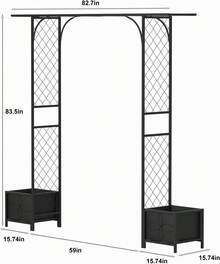 Metal Garden Arbor High Wide Outdoor Arch Frame For Climbing Plants Vegetables Pergola Backyard Lawn Pathway Decor Rustproof Steel Archway Decoration Black Single Pack - Metal Garden Arbor With Planters - View 7