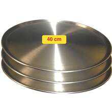 Set Of 3 40 Cm Aluminum Pizza Baking Pans. Durable And Reusable. - View 3