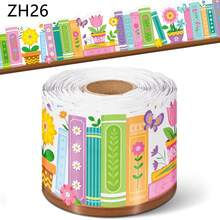32.8ft Wildflower Bulletin Board Border Stickers, Floral Self-Adhesive Wall Decals, Suitable For Classroom, Library, Office Chalkboard, Back To School Decoration DIY Party Decor - One Size Fits All - View 1