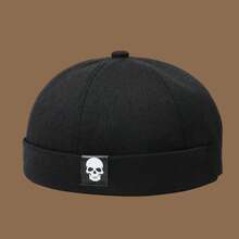 1pc Skull Graphic Baseball Cap, Minimalist Solid Color, Adjustable, Suitable For Outings, Shopping, Parties, And Versatile - A - View 5